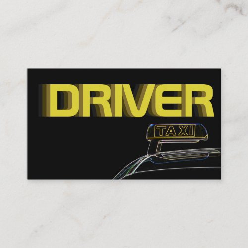 Professional taxi driver cabdriver business card