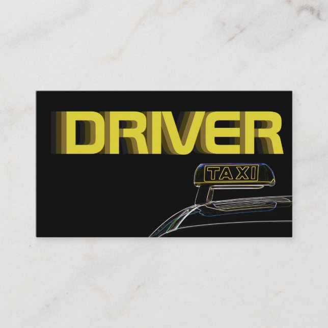 Professional taxi driver cabdriver business card (Front)