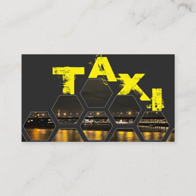 Professional taxi driver cabdriver business card (Front)