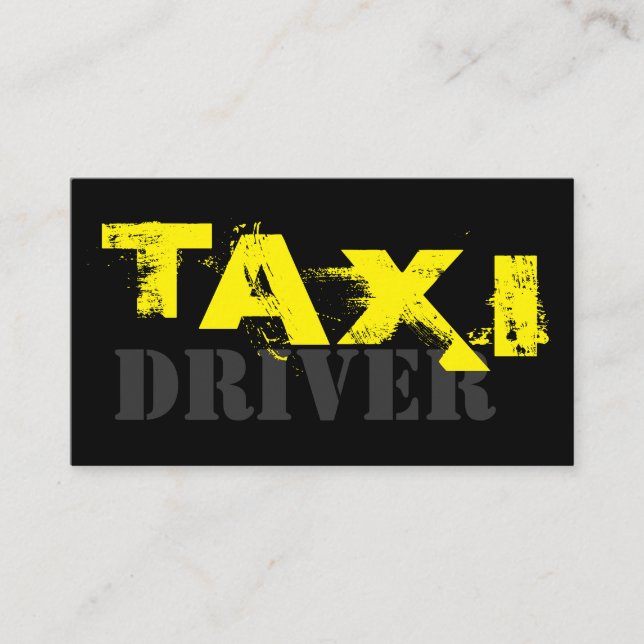 Professional taxi driver cabdriver business card (Front)