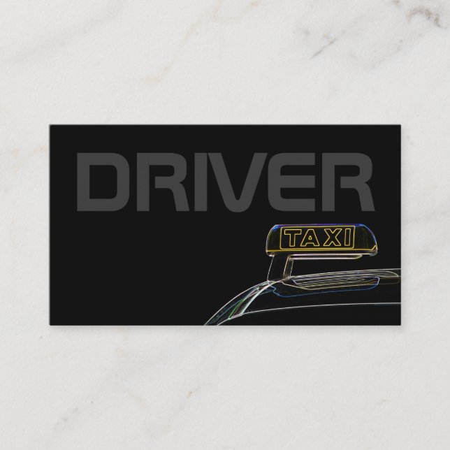 Professional taxi driver cabdriver business card (Front)