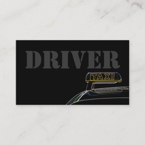 Professional taxi driver cabdriver business card