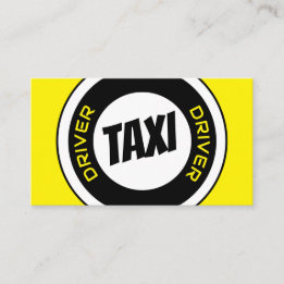 Professional taxi driver cabdriver yellow taxi business card