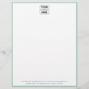 Professional Teal Border Business Logo Letterhead