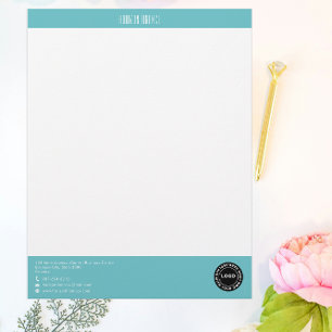 Professional Teal Green Strip Letterhead