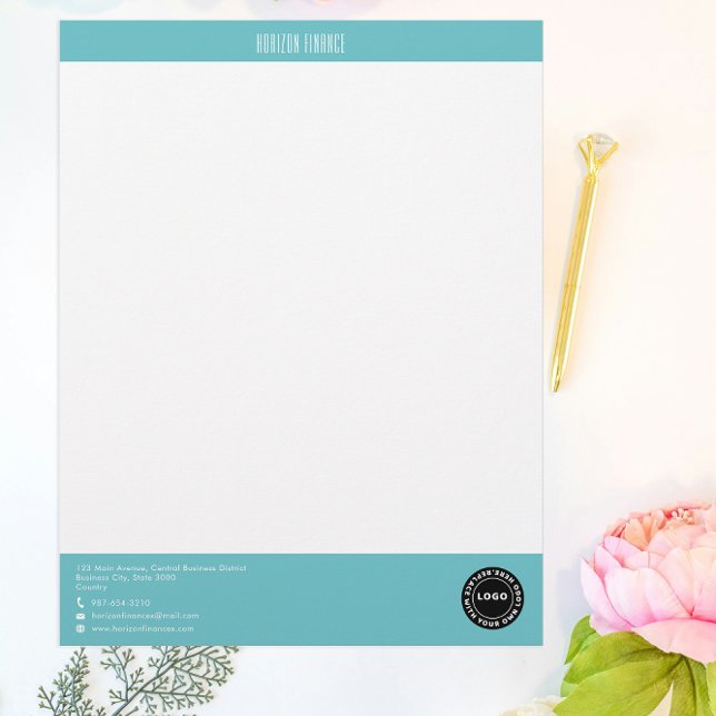 Professional Teal Green Strip Letterhead (Creator Uploaded)