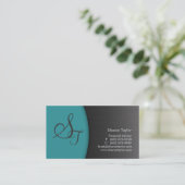 Professional Teal Metal Business Card Financial (Standing Front)