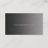 Professional Teal Metal Business Card Financial (Back)