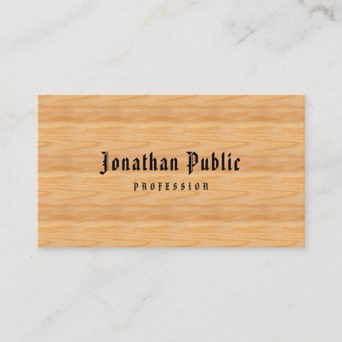 Professional Template Classic American Text Wood Business Card