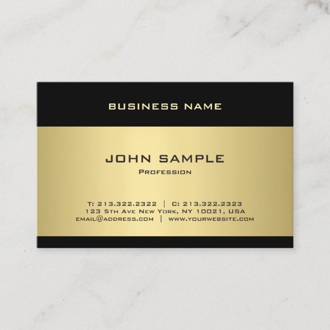 Professional Template Elegant Gold Modern Trendy Business Card (Front)