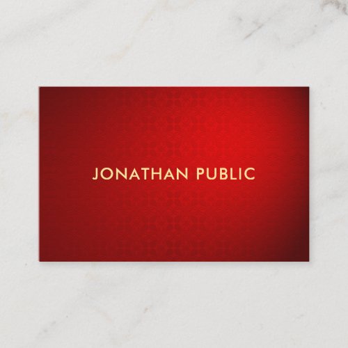 Professional Template Elegant Red Damask Gold Text Business Card