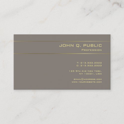 Professional Template Gold Font Elegant Modern Business Card