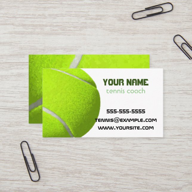 professional tennis coach Business Card (Front/Back In Situ)
