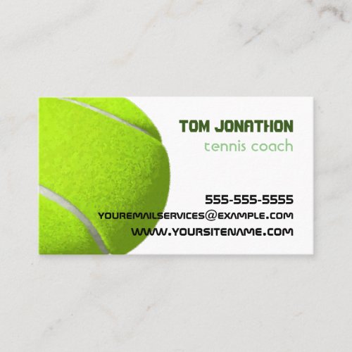 professional tennis coach Business Card