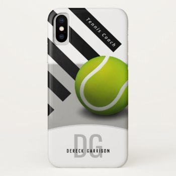 Professional Tennis Coach |  Initials Iphone X Case by BestCases4u at Zazzle