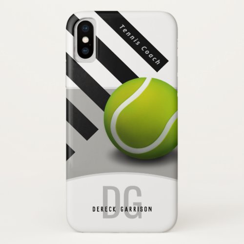 Professional Tennis Coach   Initials iPhone X Case