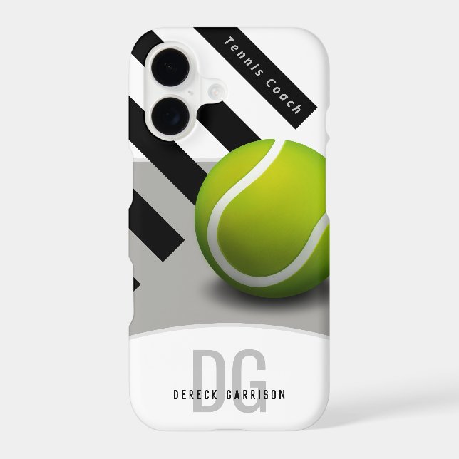 Professional Tennis Coach |  Initials Iphone Case (Back)