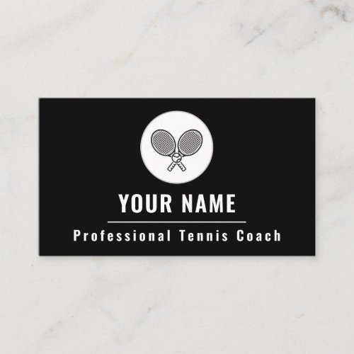 Professional Tennis Coach Instructor Country Club Business Card