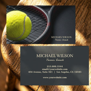 Professional Tennis Coach Instructor Racket & Ball Business Card