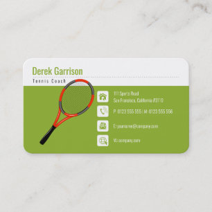 Professional Tennis Coach Master Sport Business Card