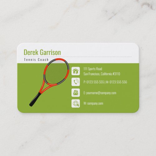 Professional Tennis Coach  Master Sport Business Card