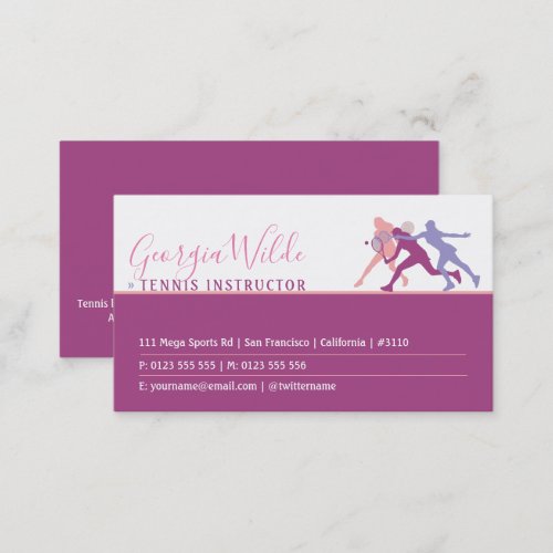 Professional Tennis Instructor  Tennis Player Business Card
