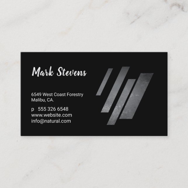 Professional Text and Image (Slate Grunge) Business Card (Front)