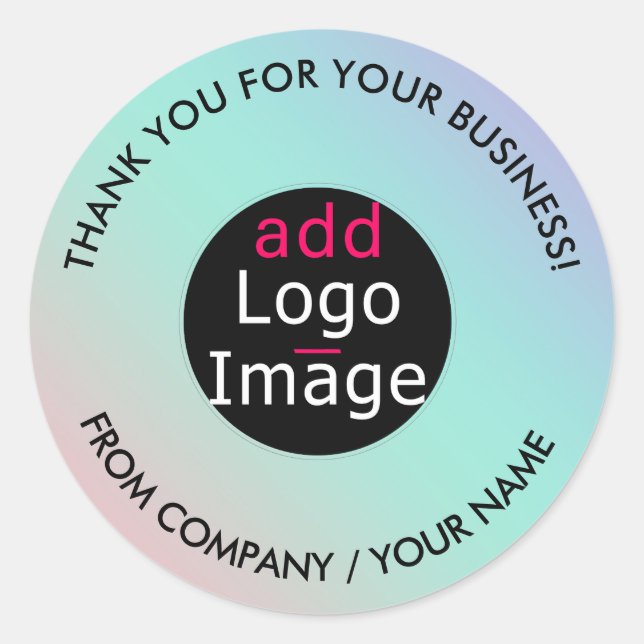 Professional Thank You Custom Chic Pastel Gradient Classic Round Sticker (Front)