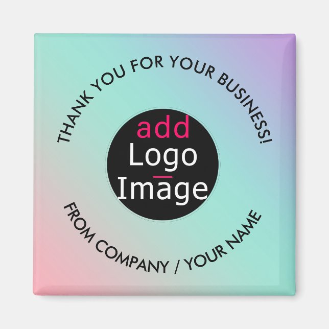 Professional Thank You Custom Chic Pastel Gradient Magnet (Front)