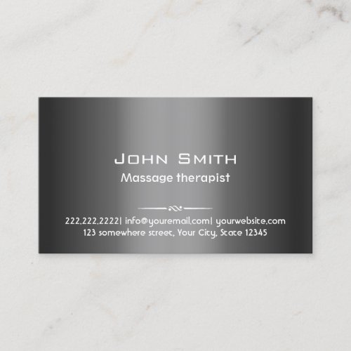 Professional Therapist Metal Massage Therapy  Business Card
