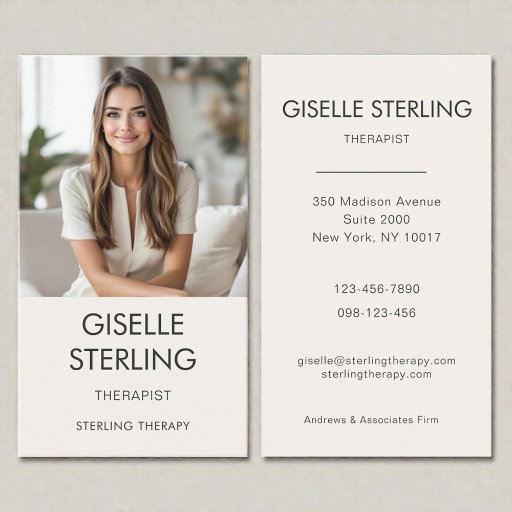Customizable Professional Therapist Psychologist Photo Business Card