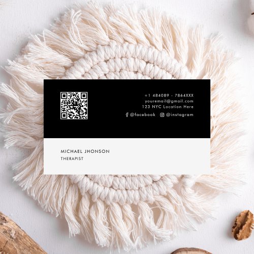 Professional Therapist Social Media icon QR Code  Business Card