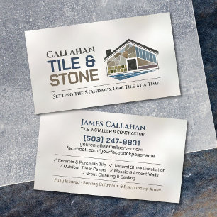 Professional Tile Installer - Stone Contractor Business Card