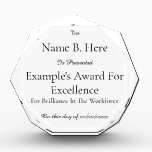 Professional Timeless Octagonal Crystal Award<br><div class="desc">This award is an excellent choice for all your recognition needs, ensuring that every achievement is properly acknowledged and celebrated. Crafted from high-quality transparent crystal, it beautifully enhances the significance of professional accolades and serves as a timeless reminder of success. Additionally, the award features an intuitive, user-friendly interface that guarantees...</div>