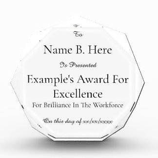 Professional Timeless Octagonal Crystal Award