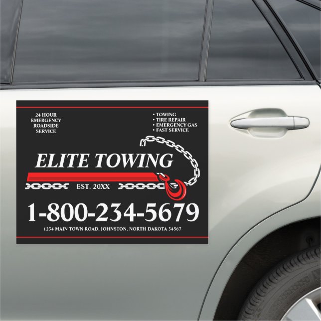 Professional Tow Truck Service Car Magnet (In Situ)