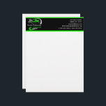 Professional Towing Company, Hauling Service Busin Letterhead<br><div class="desc">Professional Towing Company,  Hauling Service Letterhead. Featuring a tow-truck design. Green and Black. Personalize and add your business details.  We also offer matching company business cards,  shirts,  labels,  magnets,  and more for your business needs. Check out our store.</div>