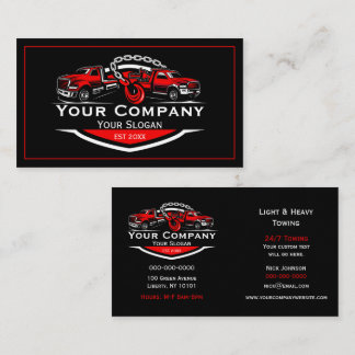 Professional Towing Company, Hauling Service Business Card