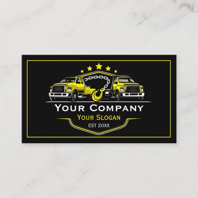 Professional Towing Company, Hauling Service Business Card (Front)
