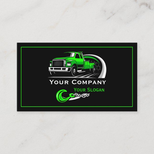 Professional Towing Company, Hauling Service Business Card (Front)