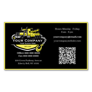 Professional Towing Company, Hauling Service Business Card Magnet