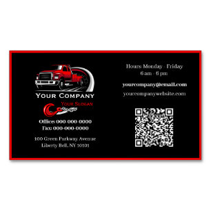 Professional Towing Company, Hauling Service Business Card Magnet