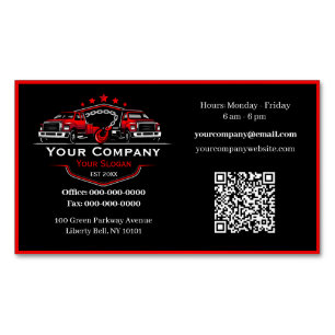 Professional Towing Company, Hauling Service Business Card Magnet
