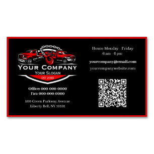 Professional Towing Company, Hauling Service Business Card Magnet