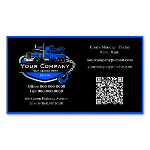 Professional Towing Company, Hauling Service Business Card Magnet