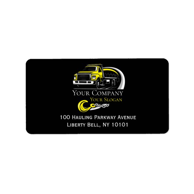 Professional Towing Company, Hauling Service  Label (Front)
