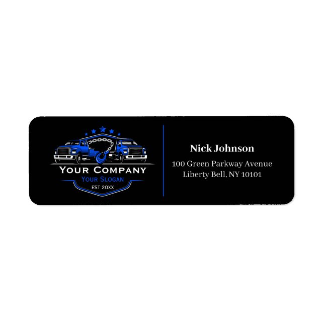 Professional Towing Company, Hauling Service Label (Front)