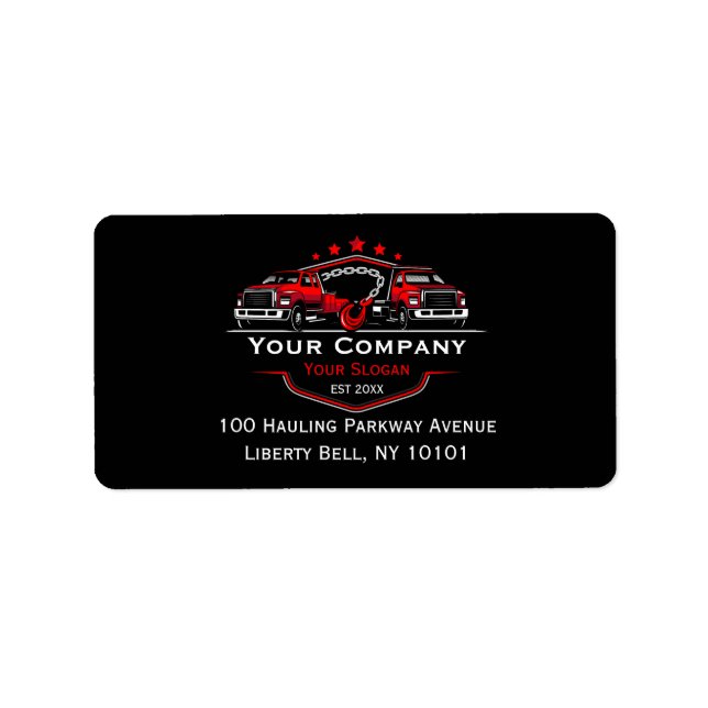 Professional Towing Company, Hauling Service Label (Front)