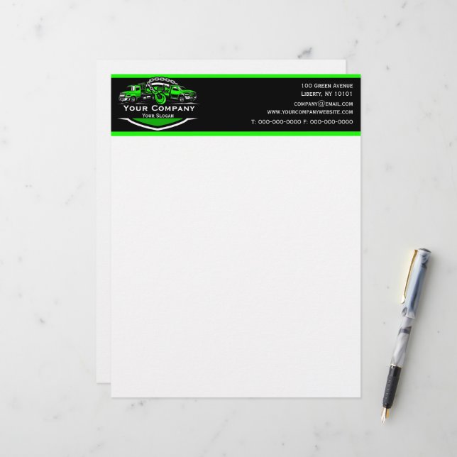 Professional Towing Company, Hauling Service Letterhead (Front/Back In Situ)