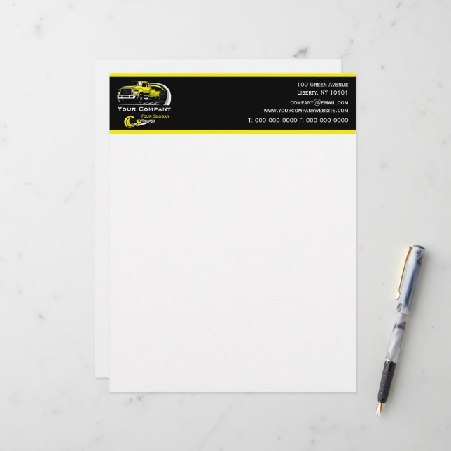 Professional Towing Company, Hauling Service Letterhead (Front/Back In Situ)